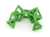 Baby Platonic Solids Earrings, clean style 3d printed Earrings printed in Green Strong and Flexible, shown looped as printed