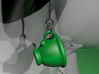 Coffee Cups Earrings 3d printed Green Strong & Flexible Polished