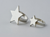 Silver Star Ring (Size S) 3d printed Image on Right