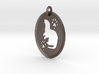 Ferret pendant oval love hearts 3d printed 
