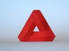 Impossible Triangle, Compact 3d printed Coral Red Strong & Flexible