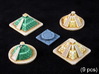 SOL Pyramids & Altar (9 pcs) 3d printed White Strong Flexible, hand-painted