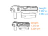 "Sentinel" Pistol RESIZED 5mm post 3d printed 