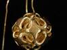 Rhombic Dodecahedron I, pendant 3d printed pendant in polished gold steel
