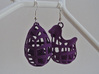 The Chicken or The Egg - Earrings 3d printed Violet Purple Strong & Flexible Polished