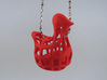 Chicken before Egg - Pendant 3d printed Coral Red Strong & Flexible Polished