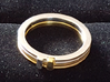 Slim Stackable Ring Size 7 3d printed Gold and Rhodium plated Brass
