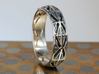 Cut Facets Ring Sz. 4.5 3d printed Polished Silver with liver of sulfur patina