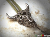 Filigree Bison Skull 3d printed Stainless Steel