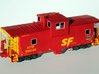 Caboose ATSF Smokejack 3d printed Painted part shown assembled with other parts