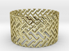 Woven Ring (Size 11.25-13) 3d printed Woven Ring in 18K Gold is shining brightly.