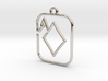 The Ace of Diamond continuous line pendant 3d printed 