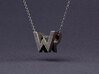 Mymo Steel Monogram Necklace 3d printed Shown with W and R - pick any two letters or numbers