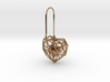 Metal Wireframe Heart Earring 3d printed 