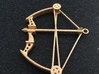 Compound Bow Pendant 3d printed Compound Bow Pendant in Polished Gold Steel