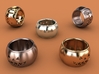 Pumpkin Ring 19mm 3d printed Stainless steel, gold plated mate & premium silver renderings