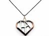 Heart of love pendant [customizable] 3d printed Front view (cusomizable initials! Chain not included) [printed in premium silver]