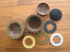 Pot parts for Guardians Galaxy Outside-Shell 3d printed Own 3D-Prints with wood, PLA and some rings are painted.