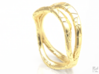 Dual Modern Ring 3d printed Gold