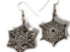 Snowflake Pendant/Earring 3d printed with an antique patina