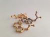 Serotonin Molecule Keychain 3d printed Serotonin molecule in raw brass. MDMA in stainless steel and dopamine in matte gold steel