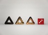 Impossible Triangle, Mini 3d printed Matte Bronze Steel, Raw Brass, and Polished Bronze
