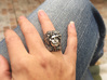 Silver, Bronze, Brass or Gold Plated Ring - Medusa 3d printed Antique silver