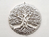 Tree of Life Pendant 3d printed Raw Silver