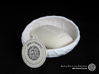 Flat porcelain Soap Dish in Water-Look 3d printed Gloss White