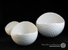 Porcelain Plant-pot in Golfball-Look (small round) 3d printed Gloss White - Size small, large and XL