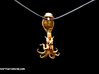 Steampunk Octopus in Bowler Hat Pendant 3d printed 