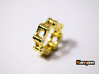 Violetta L. - Bicycle Chain Ring 3d printed 18 k Gold plated ( printed  US 9.5 )