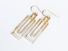 Simple Rectangles - Architectural Earrings 3d printed Geometric Earrings in Polished Bronze