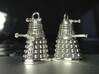 Dalek 3d printed Darlek earings - 2 cm high in polished Sterling Silver