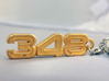 KEYCHAIN 348 LOGO 3d printed Keychain 348 Polished Gold Steel