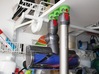 Holder - Dyson V7/V8 x 4 tools - Wall Mount 3d printed Showing how it hangs ('cuse the mess)