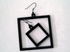 Square Earrings - Asymmetrical 3d printed 