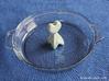Pie Funnel in a heart shape 3d printed Gloss Celadon Green Porcelain 