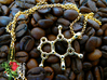 Caffeine 3d printed  Caffeine pendant alternatively attached to an 18k gold-plated Thomas Sabo KE1219-413-12-L42v on coffee beans.