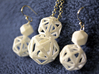 Polyhedron Snowman Earring 3d printed Polyhedron snowman earring complete set with silver hooks and matching articulated pendant.
