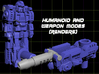 Diaclone Datson Specialist Weaponoids (5mm) 3d printed Render of "Tyr Guas" figure in both modes