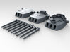 1/350 16"/45 MKI HMS Nelson Turrets 1943 3d printed 3d render showing set