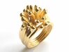 Water and Fire Ring  3d printed Water Drops Gold Plated Ring