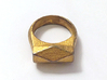 Chunky Hedron Ring 3d printed Chunky Hedron Ring in Polished Gold Steel