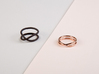 rollercoaster - external ring 3d printed pictured material: matte black steel and rose gold plated