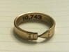 Pencil Ring, Size 7 3d printed Raw brass, customized on the inside of the band with a word-count.