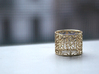 Snow Flake Filigree Ring 3d printed Polished Brass