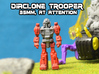 Diaclone Trooper, at attention 35mm Mini 3d printed hand painted Black Hi-Def Acrylate
