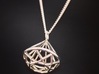 Diamond Wire Pendant 3d printed In premium silver