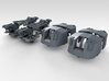 1/350 4.7" MKXII CPXIX Twin Mount x4 Sights Closed 3d printed 3d render showing set